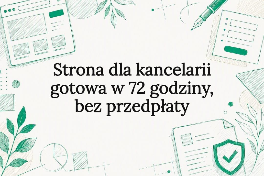 Strona dla kancelarii gotowa w 72 godziny, bez przedpłaty